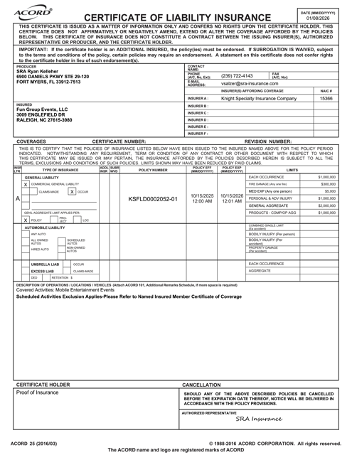 FL Dean Insurance Certification image insurance